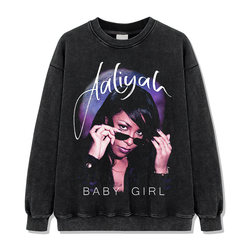 Baby Girl By Aaliyah Sweatshirt T-Shirts, Hoodie | CoreVibeTees.com (Image 2)