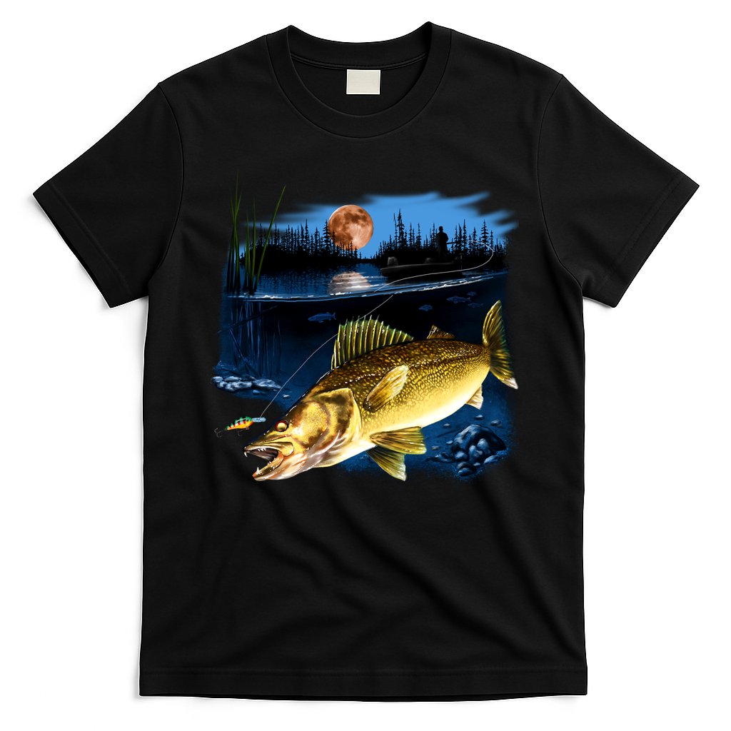 Walleye Moon Light T-Shirt Hoodie, Sweatshirt | CoreVibeTees.com