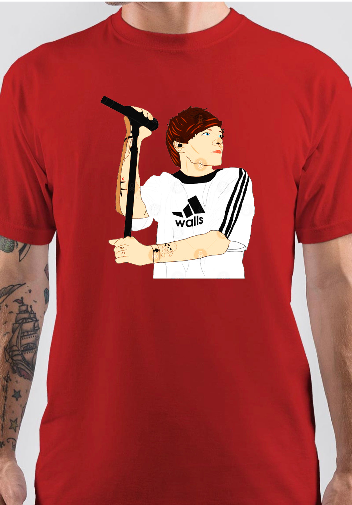 Louis Tomlinson Half Sleeve Red T-Shirt Hoodie, Sweatshirt | CoreVibeTees.com