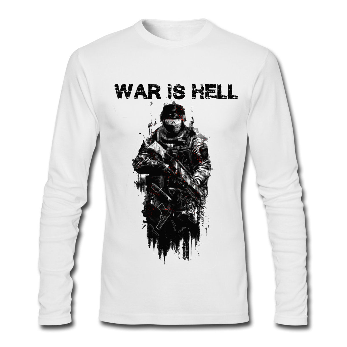 War Is Hell White Full Sleeve Tee Hoodie, Sweatshirt | CoreVibeTees.com