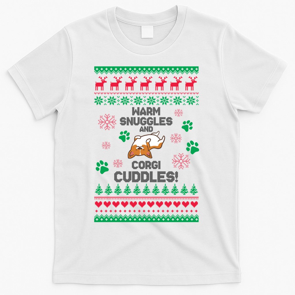 Warm Snuggles And Corgi Cuddles Ugly Sweater T-Shirt Hoodie, Sweatshirt | CoreVibeTees.com