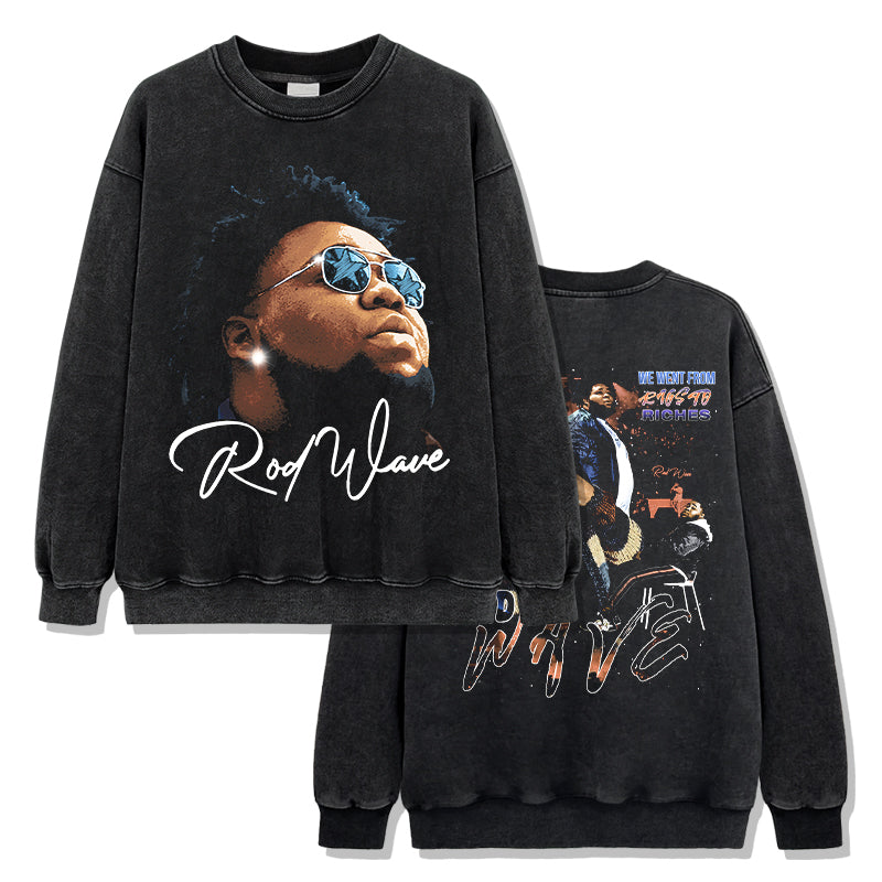 We Went From Rags Riches By Rod Wave Signature Sweatshirt T-Shirts, Hoodie | CoreVibeTees.com (Image 2)