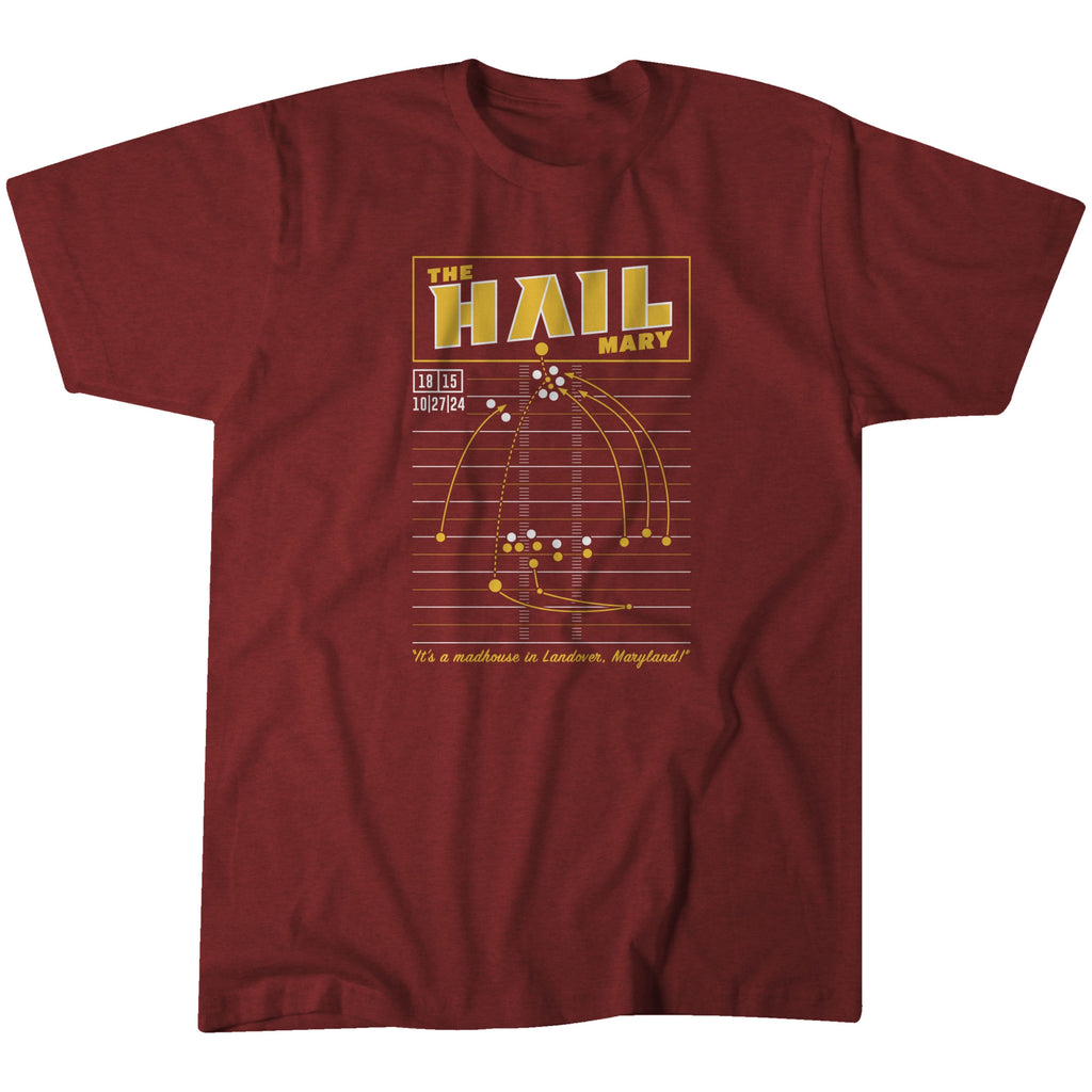 The HAIL Mary: Washington Football Adult Unisex Tee Hoodie, Sweatshirt | CoreVibeTees.com (Image 1)