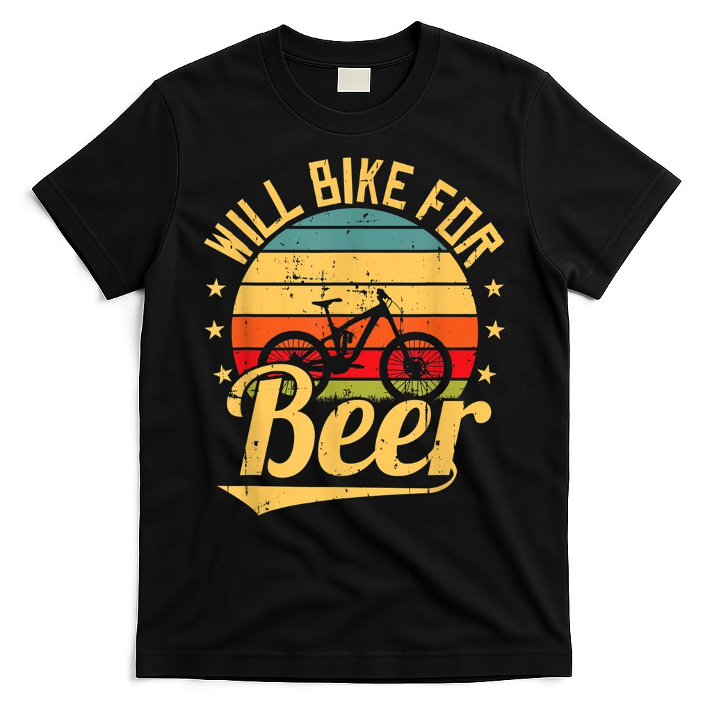Will Bike For Beer Funny Bike Lovers Biking Vintage T-Shirt Hoodie, Sweatshirt | CoreVibeTees.com