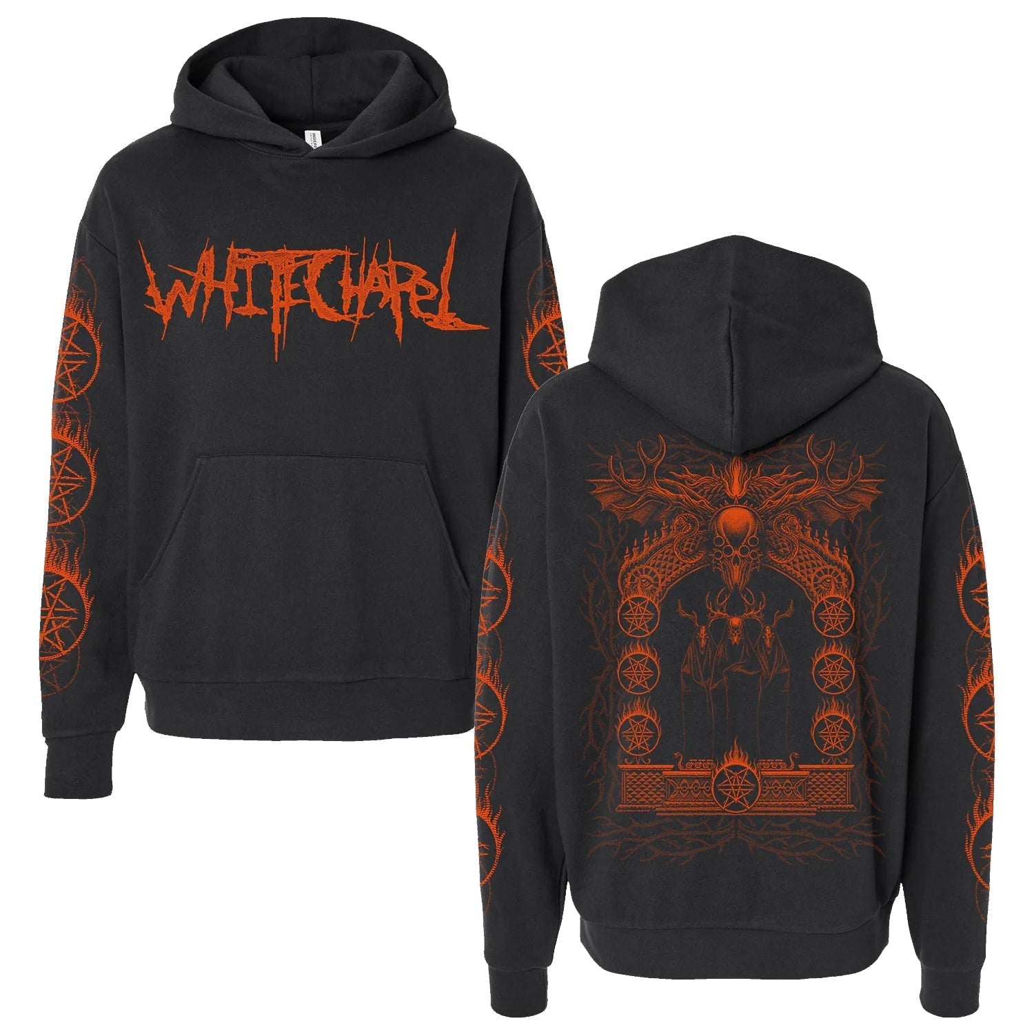 Flaming Cult Pullover Hoodie (Black) T-Shirts, Sweatshirt | CoreVibeTees.com (Image 1)