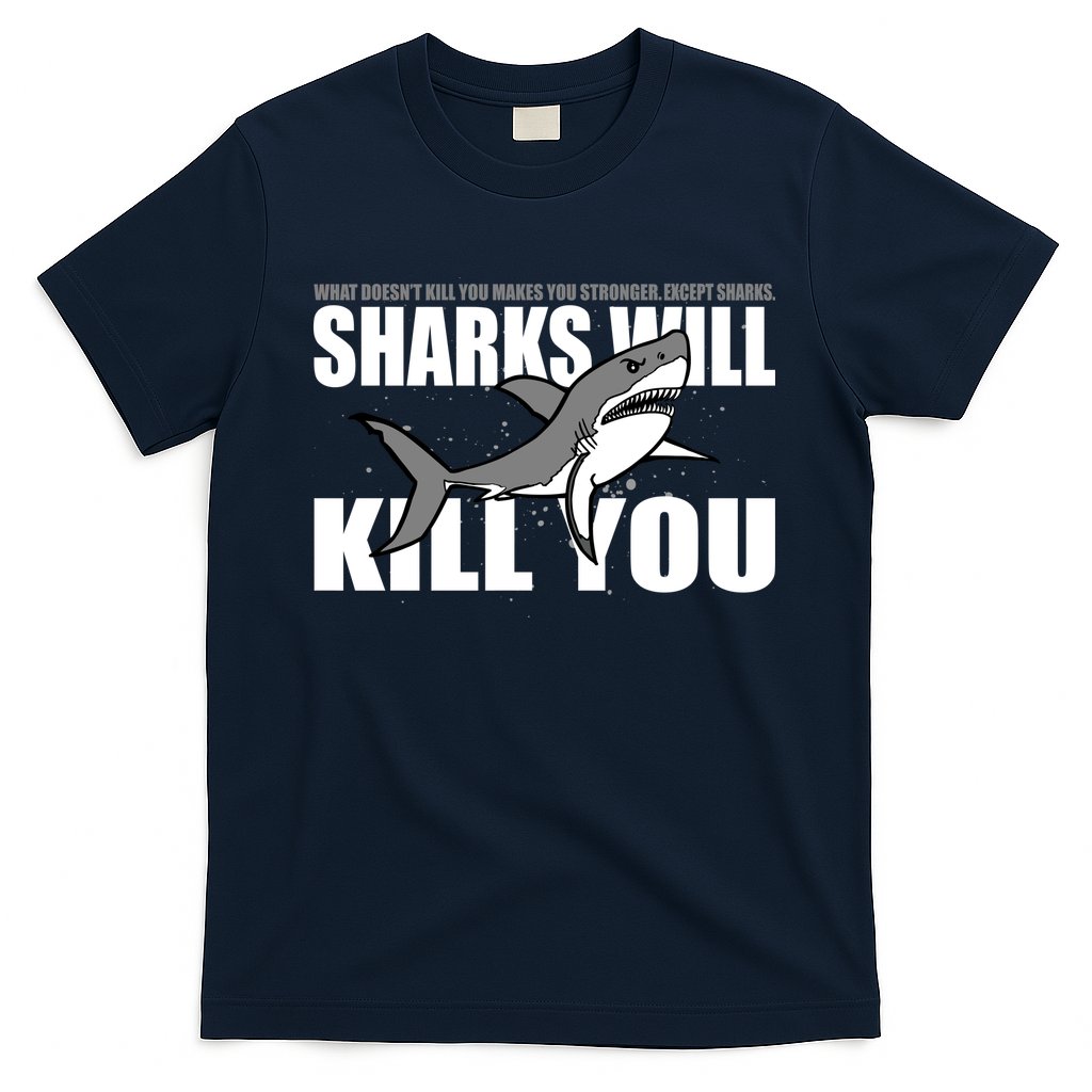 What Doesn't Kill You Stronger Except Sharks T-Shirt Hoodie, Sweatshirt | CoreVibeTees.com
