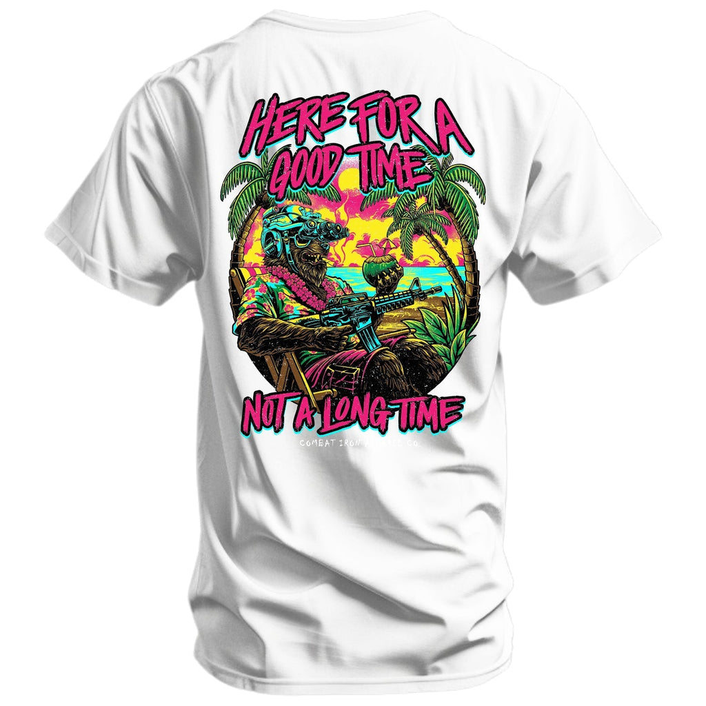 Here For A Good Time. Not A Long Time. Retro Summer Edition Men's T-Shirt Hoodie, Sweatshirt | CoreVibeTees.com (Image 2)
