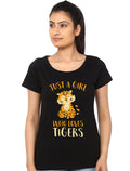 Just A Girl Who Loves Tigers Cute Tiger Girl T-Shirt Hoodie, Sweatshirt | CoreVibeTees.com