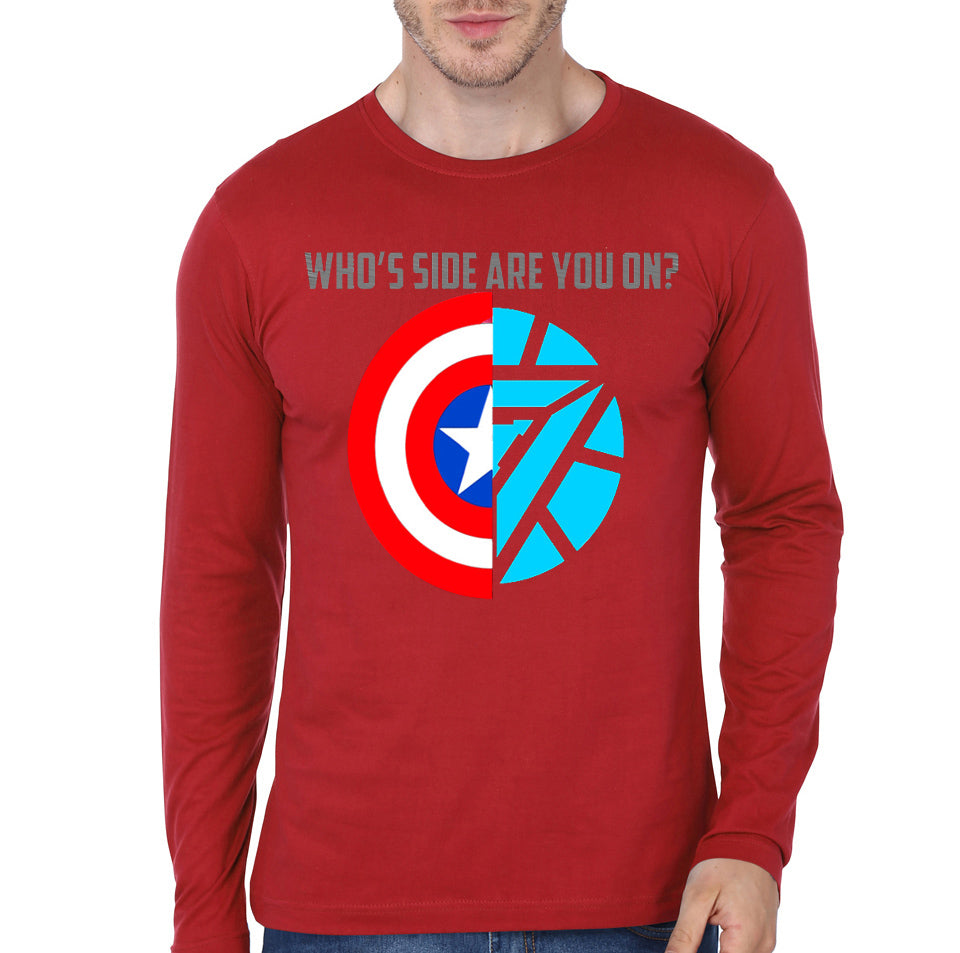 Whose Side Are You Red Full Sleeve Tee Hoodie, Sweatshirt | CoreVibeTees.com