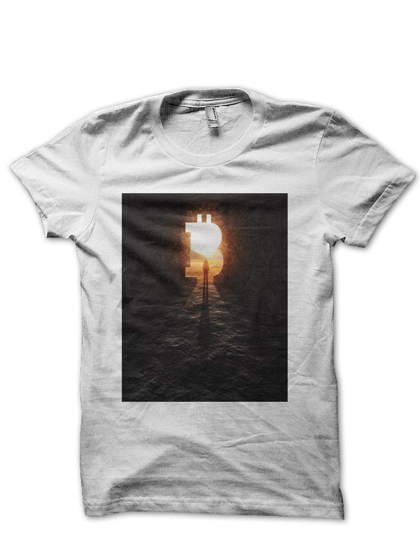 Bitcoin White Half Sleeve T-Shirt Style002 Hoodie, Sweatshirt | CoreVibeTees.com