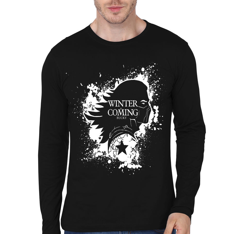 Winter IS Coming Black Full Sleeve Tee Hoodie, Sweatshirt | CoreVibeTees.com