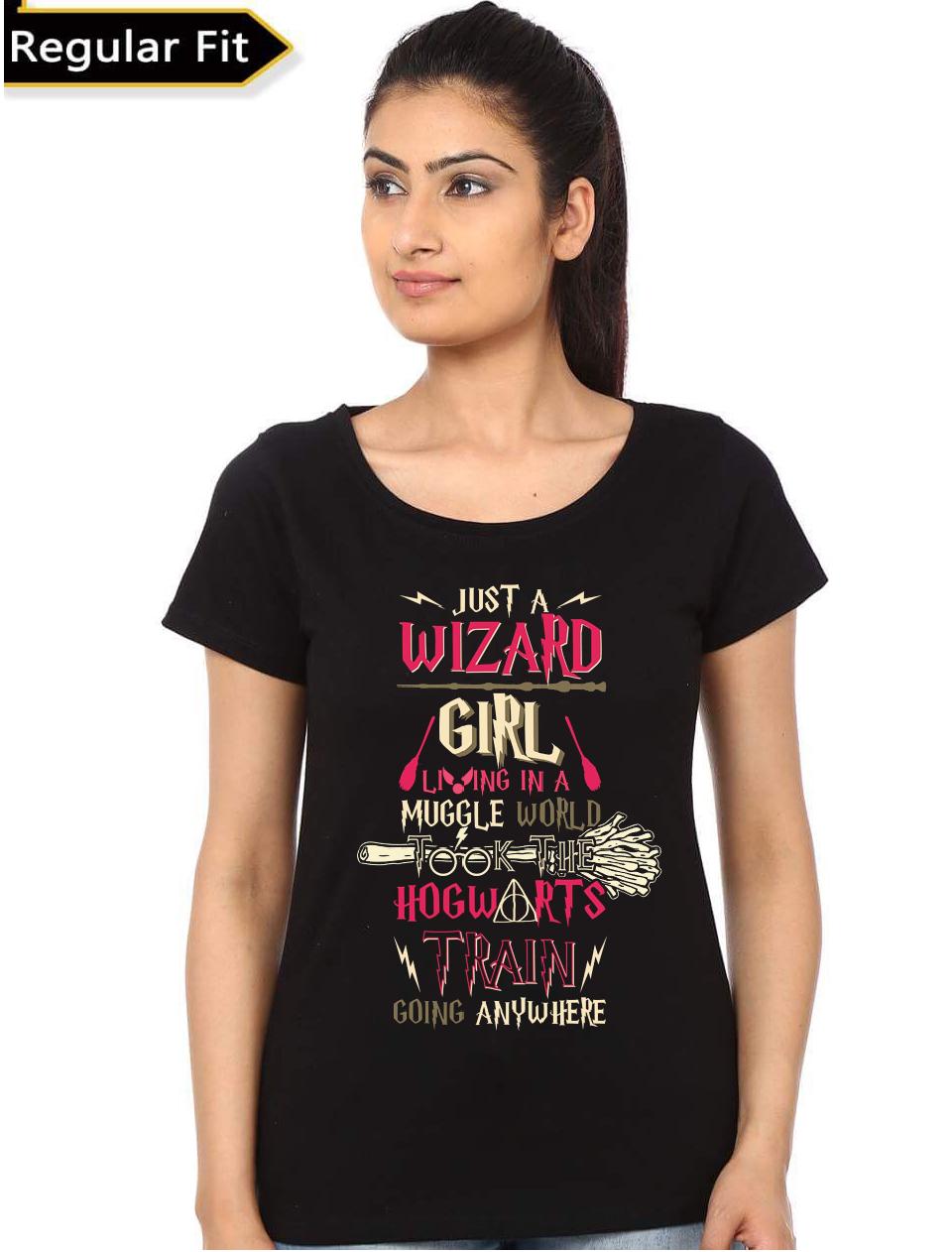 Just A Wizard Girls Black Top T-Shirts, Hoodie, Sweatshirt | CoreVibeTees.com