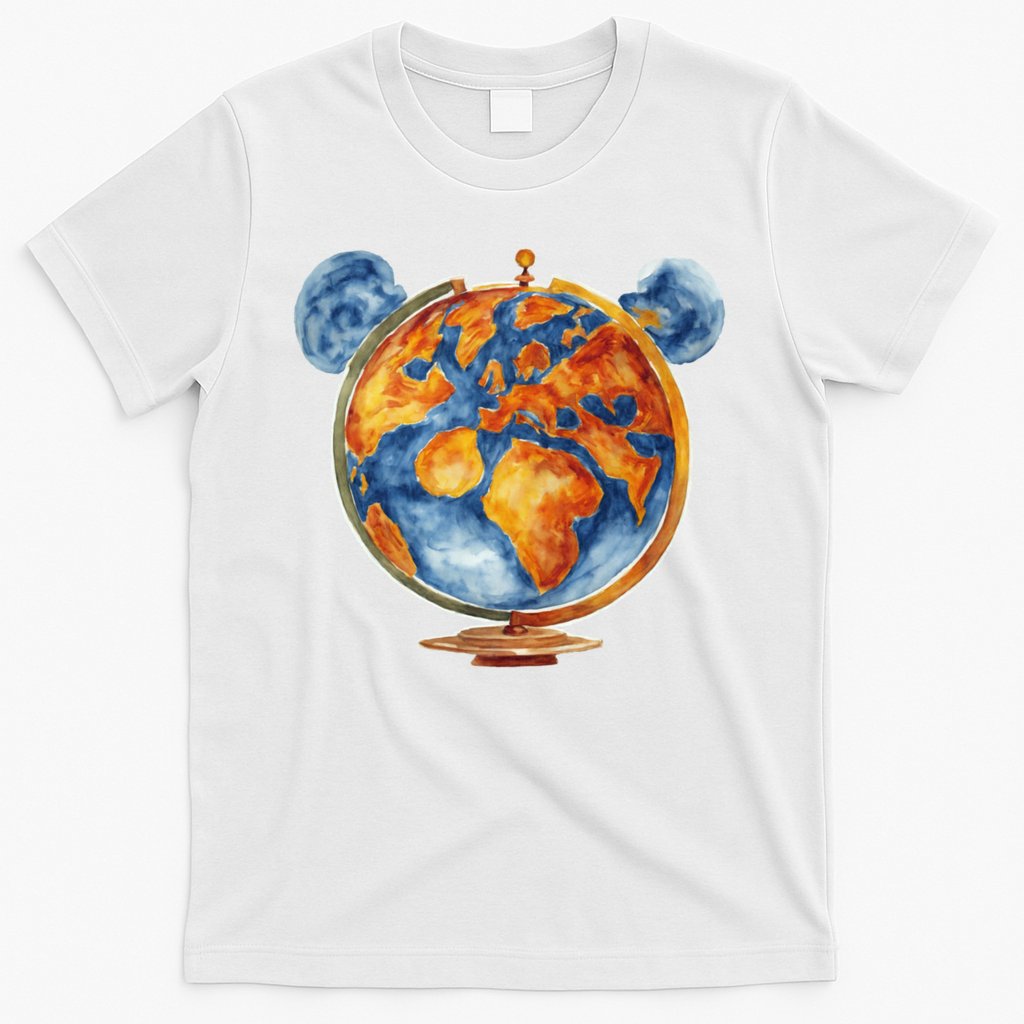 Watercolor Mouse Earth World Globe T-Shirt Hoodie, Sweatshirt | CoreVibeTees.com