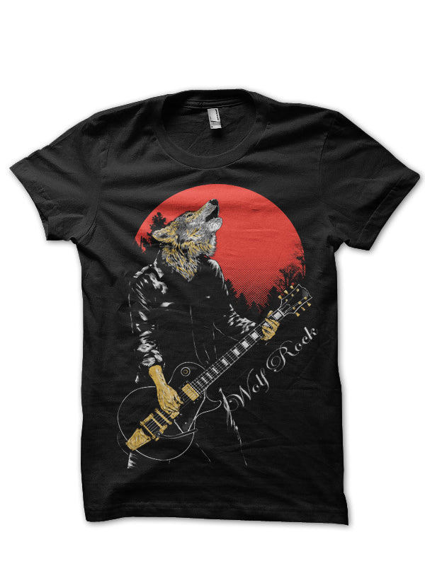 Wolf Rock Black Tee Hoodie, Sweatshirt | CoreVibeTees.com