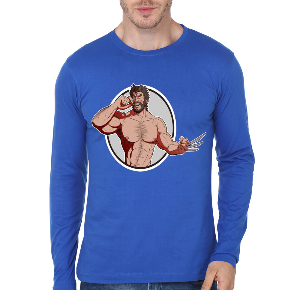 Wolverine Blue Full Sleeve Tee Hoodie, Sweatshirt | CoreVibeTees.com