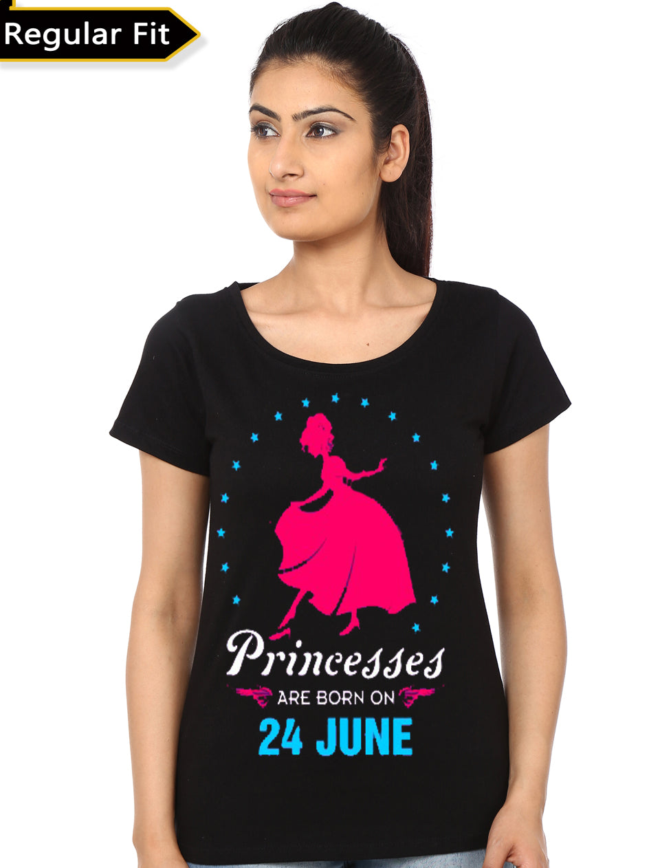 Princess Are Born In 24 June Black T-Shirt Hoodie, Sweatshirt | CoreVibeTees.com