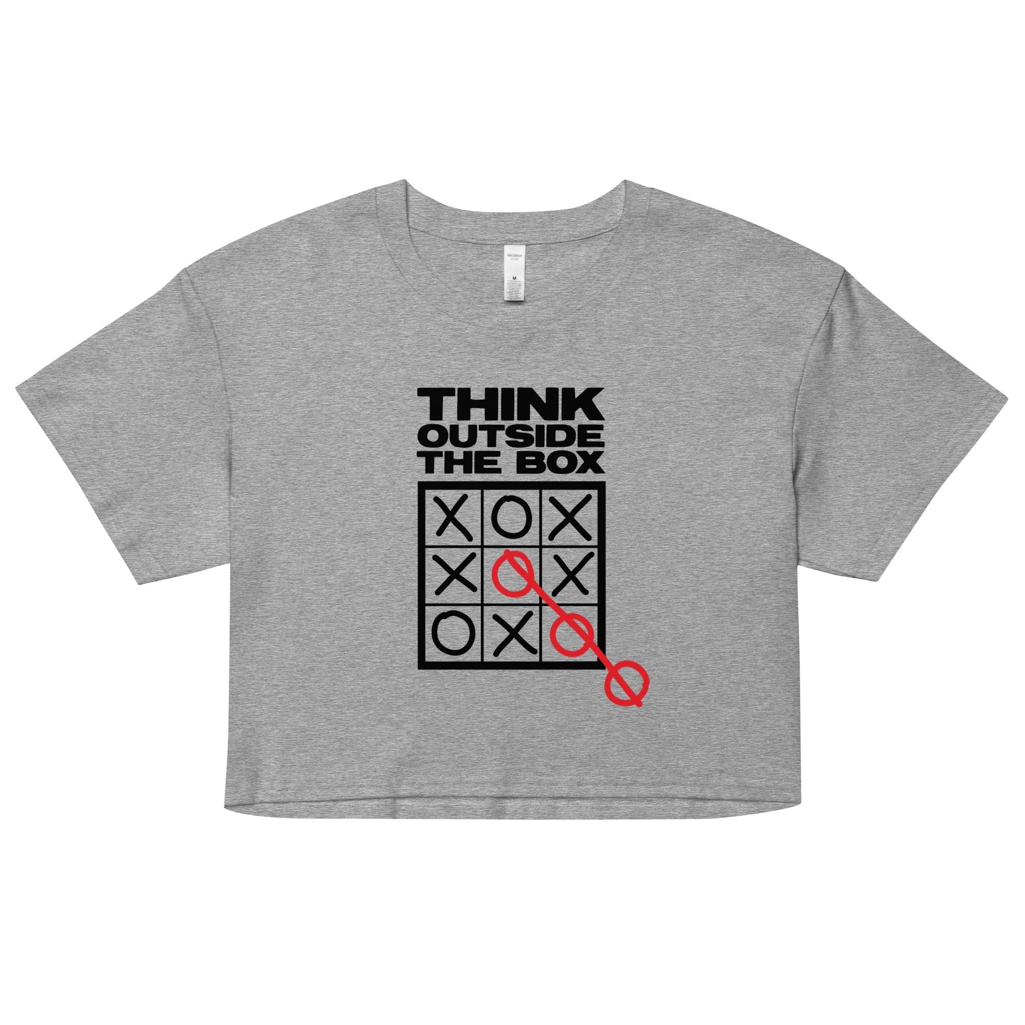 Think Outside The Box Women's Crop Tee Hoodie, Sweatshirt | CoreVibeTees.com (Image 4)