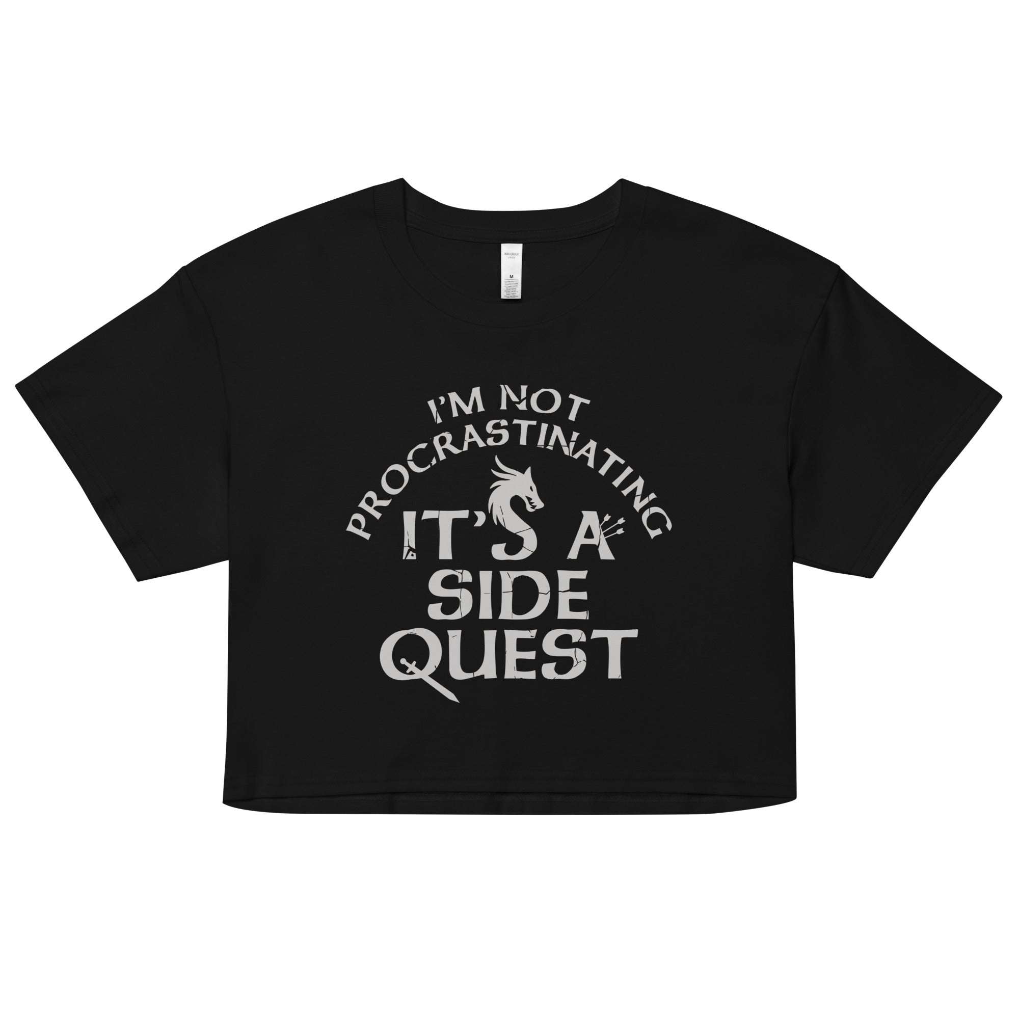 I'm Not Procrastinating, It's A Side Quest Women's Crop Tee Hoodie, Sweatshirt | CoreVibeTees.com