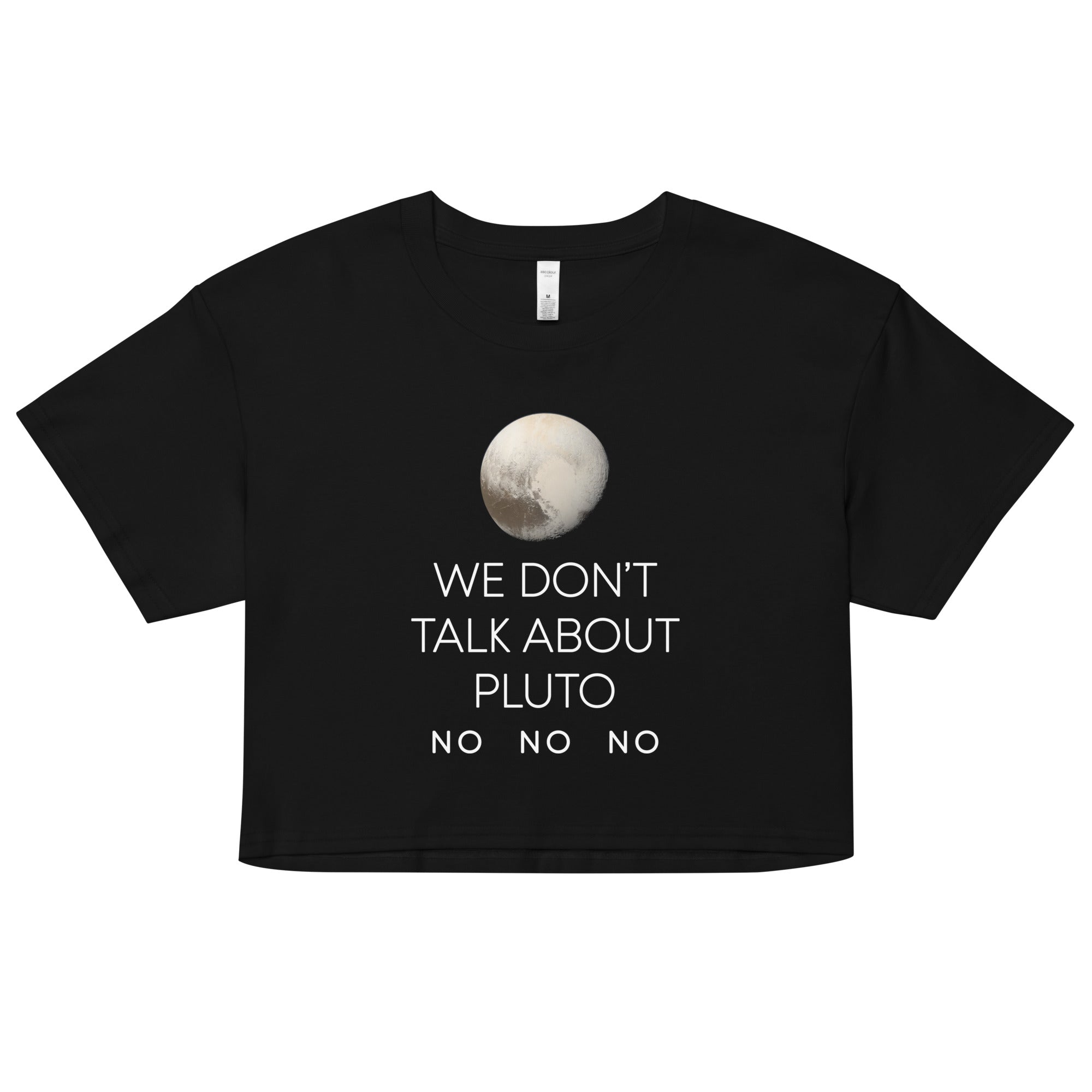 We Don't Talk About Pluto Women's Crop Tee Hoodie, Sweatshirt | CoreVibeTees.com
