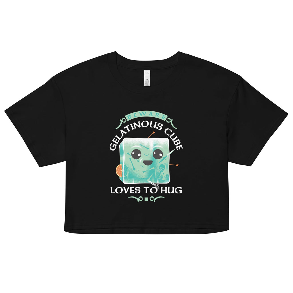 Gelatinous Cube Loves To Hug Women's Crop Tee Hoodie, Sweatshirt | CoreVibeTees.com (Image 1)