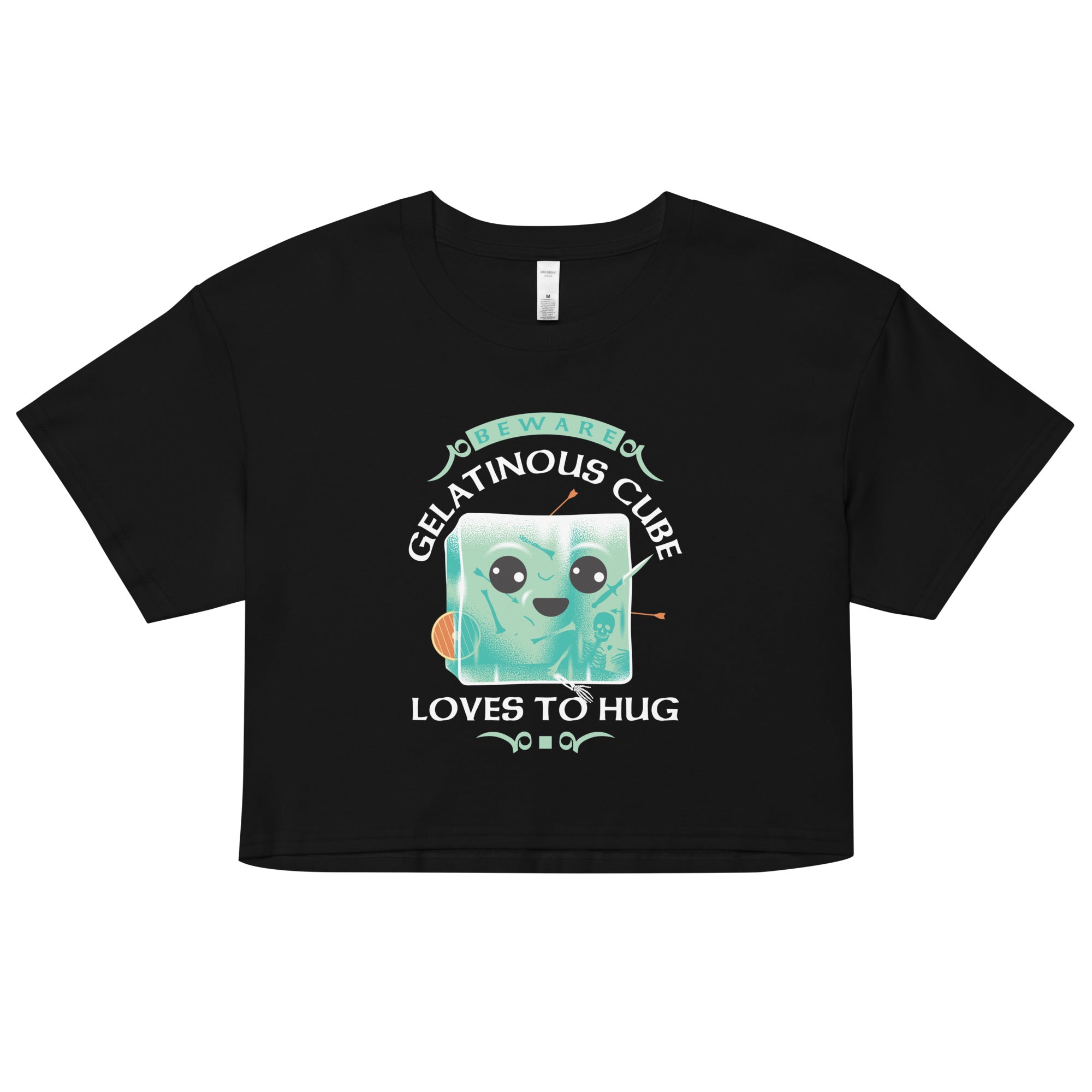 Gelatinous Cube Loves To Hug Women's Crop Tee Hoodie, Sweatshirt | CoreVibeTees.com (Image 1)