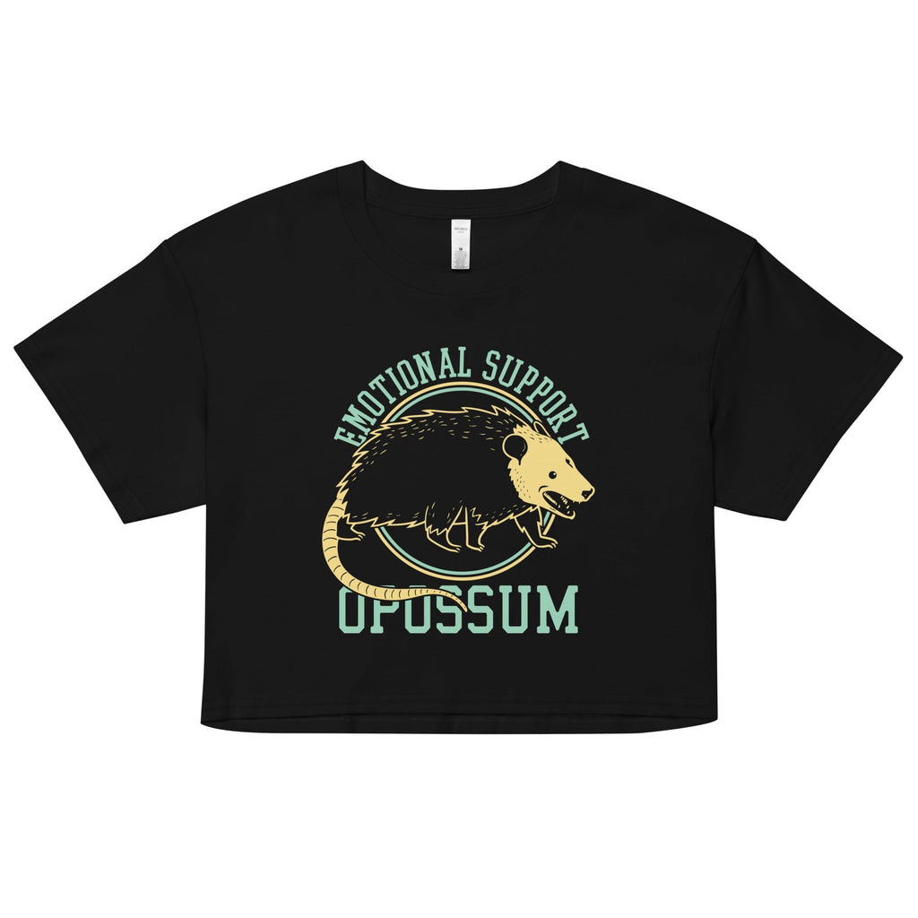 Emotional Support Opossum Women's Crop Tee Hoodie, Sweatshirt | CoreVibeTees.com