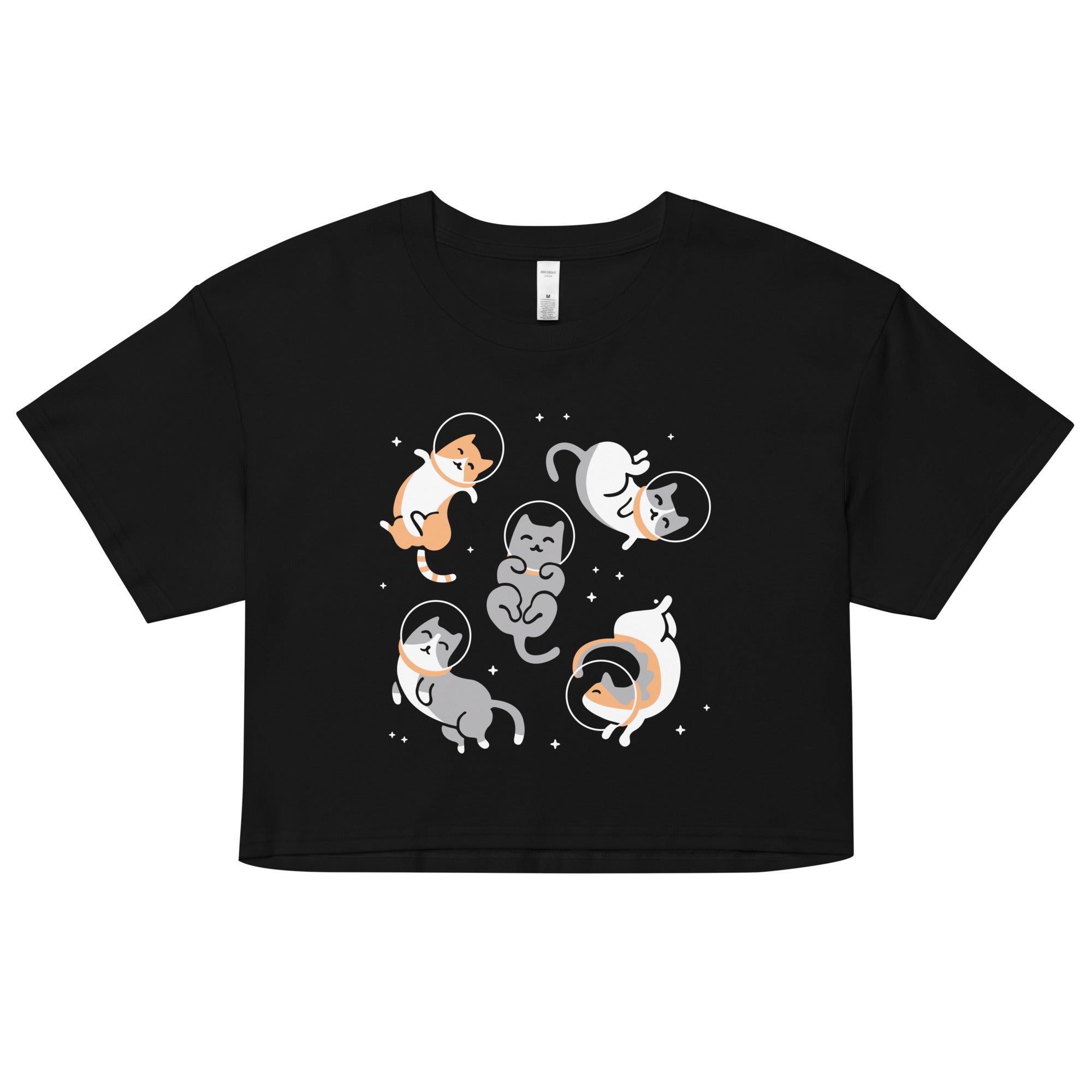 Cats In Space Women's Crop Tee Hoodie, Sweatshirt | CoreVibeTees.com