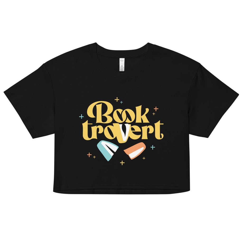 Booktrovert Women's Crop Tee Hoodie, Sweatshirt | CoreVibeTees.com (Image 2)