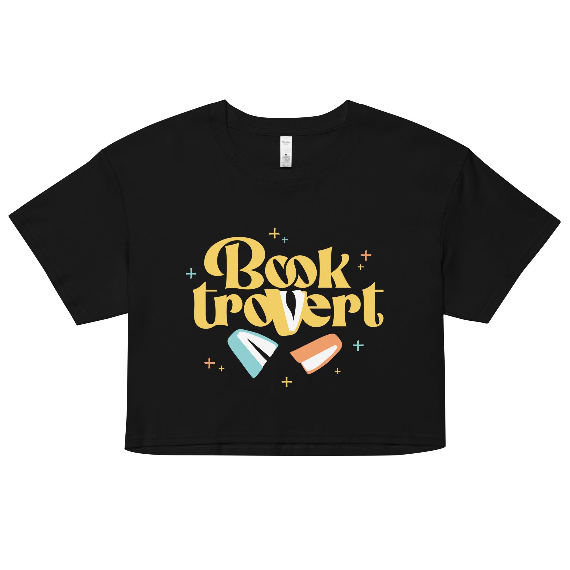 Booktrovert Women's Crop Tee Hoodie, Sweatshirt | CoreVibeTees.com (Image 2)