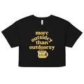 More Outsidey Than Outdoorsy Women's Crop Tee Hoodie, Sweatshirt | CoreVibeTees.com