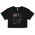 Turkey Riding T-Rex Women's Crop Tee Hoodie, Sweatshirt | CoreVibeTees.com