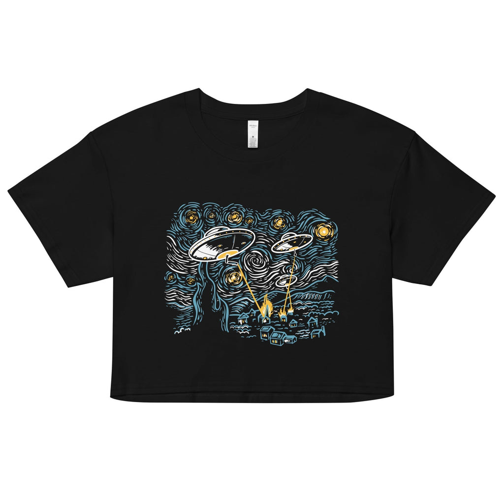 Starry Invasion Women's Crop Tee Hoodie, Sweatshirt | CoreVibeTees.com