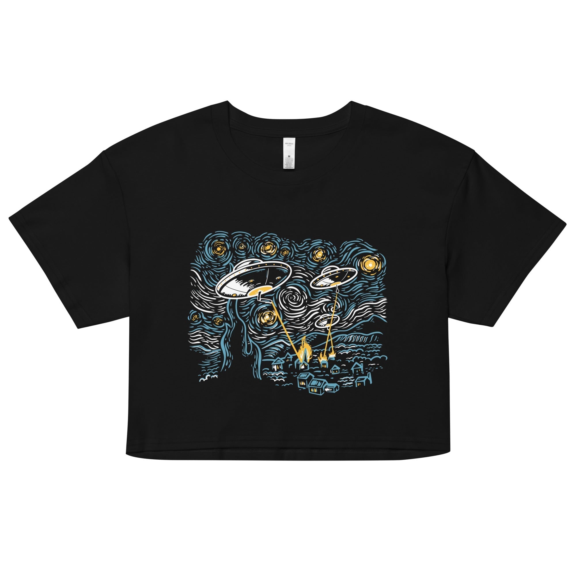 Starry Invasion Women's Crop Tee Hoodie, Sweatshirt | CoreVibeTees.com