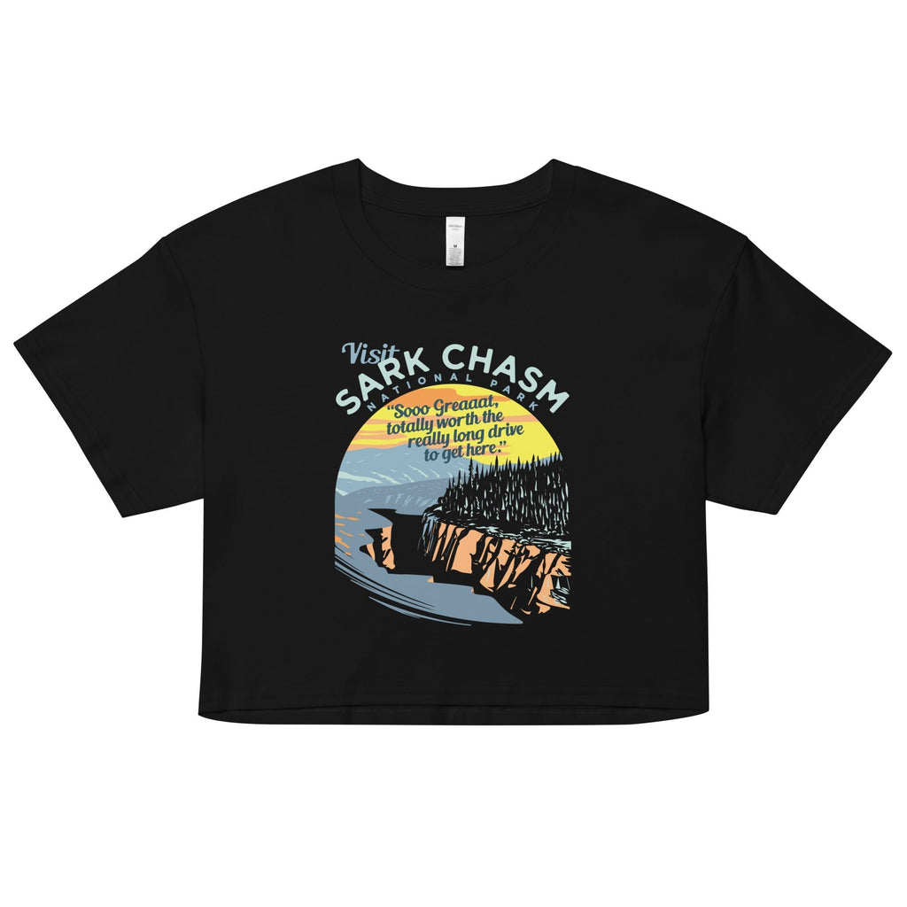 Visit Sark Chasm Women's Crop Tee Hoodie, Sweatshirt | CoreVibeTees.com