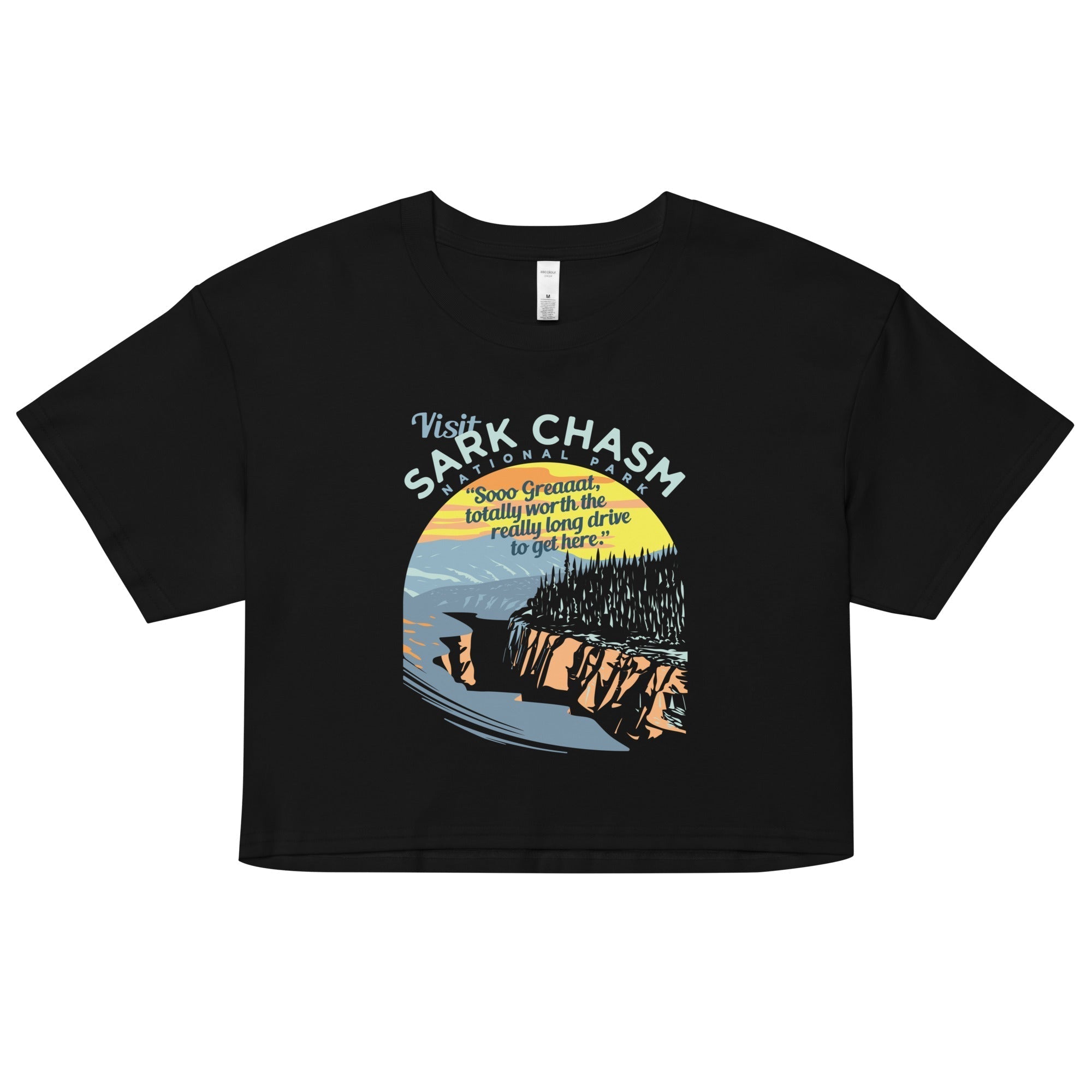 Visit Sark Chasm Women's Crop Tee Hoodie, Sweatshirt | CoreVibeTees.com