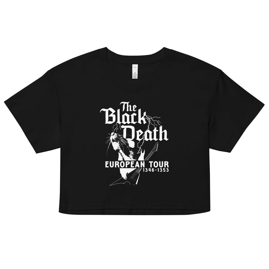 The Black Death European Tour Women's Crop Tee Hoodie, Sweatshirt | CoreVibeTees.com (Image 1)