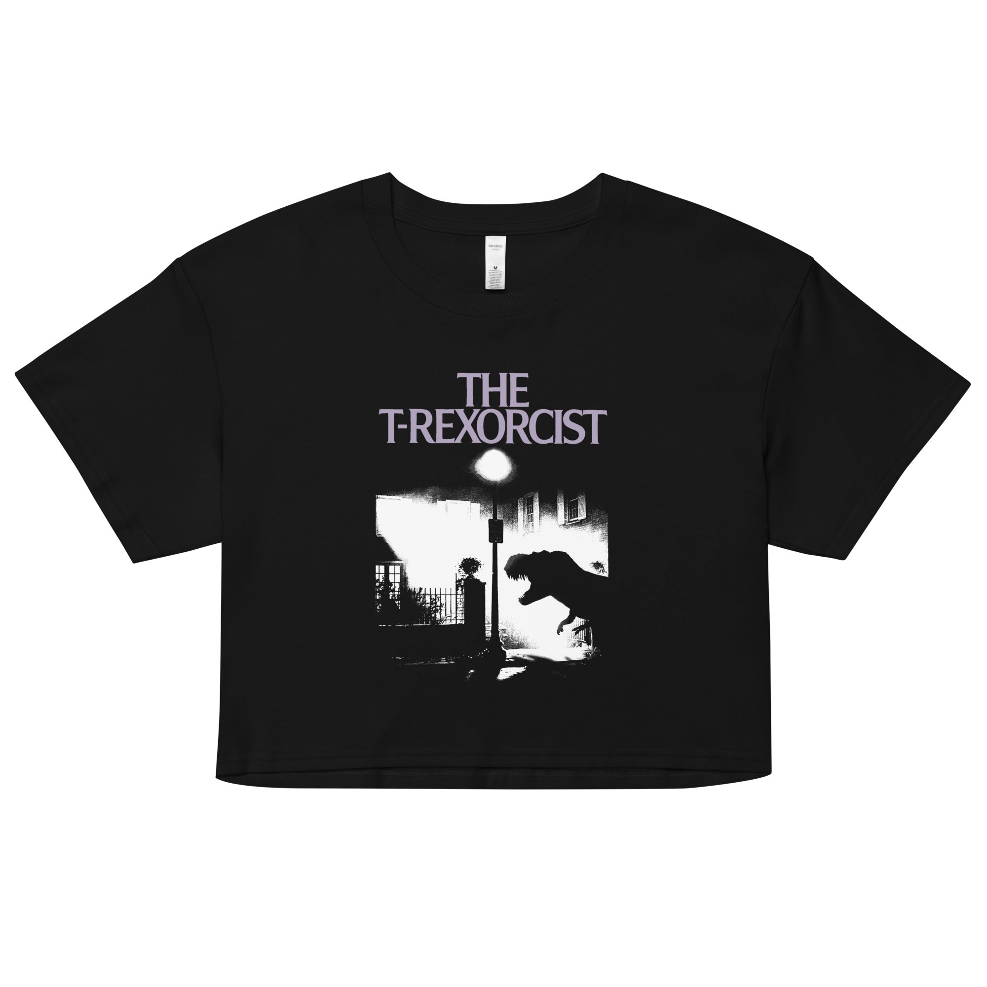The T-Rexorcist Women's Crop Tee Hoodie, Sweatshirt | CoreVibeTees.com