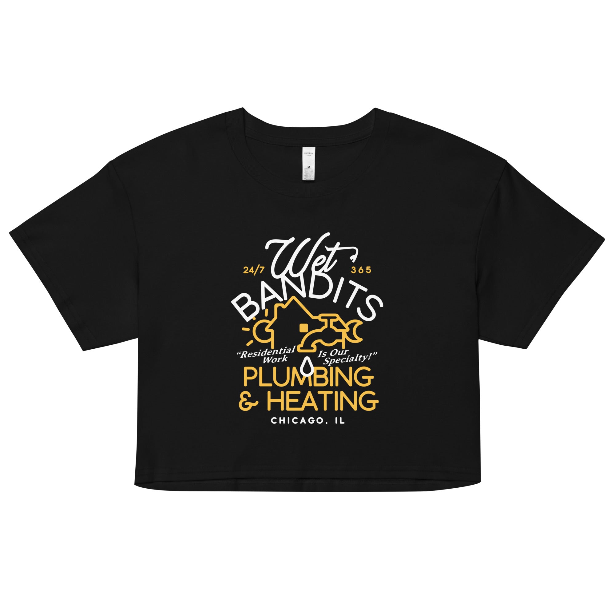 Wet Bandits Plumbing & Heating Women's Crop Tee Hoodie, Sweatshirt | CoreVibeTees.com (Image 1)