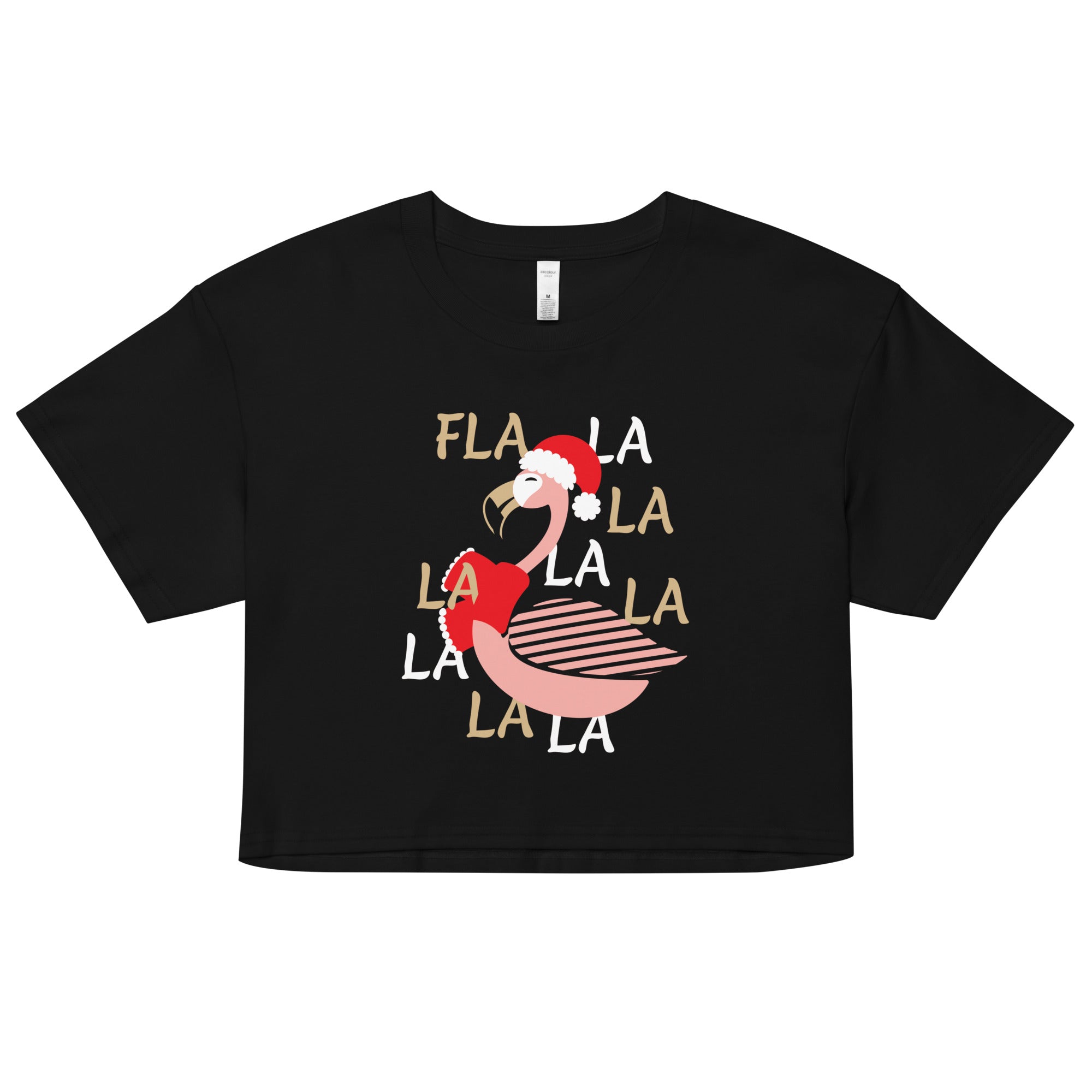 Fla La La Lamingo Women's Crop Tee Hoodie, Sweatshirt | CoreVibeTees.com