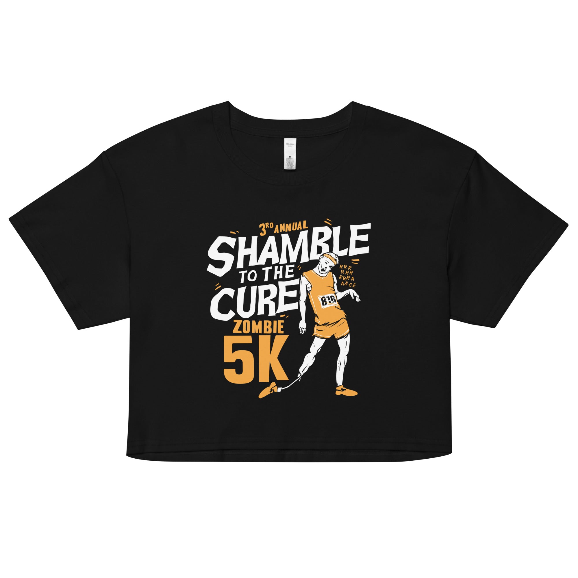 Shamble To The Cure Zombie 5K Women's Crop Tee Hoodie, Sweatshirt | CoreVibeTees.com