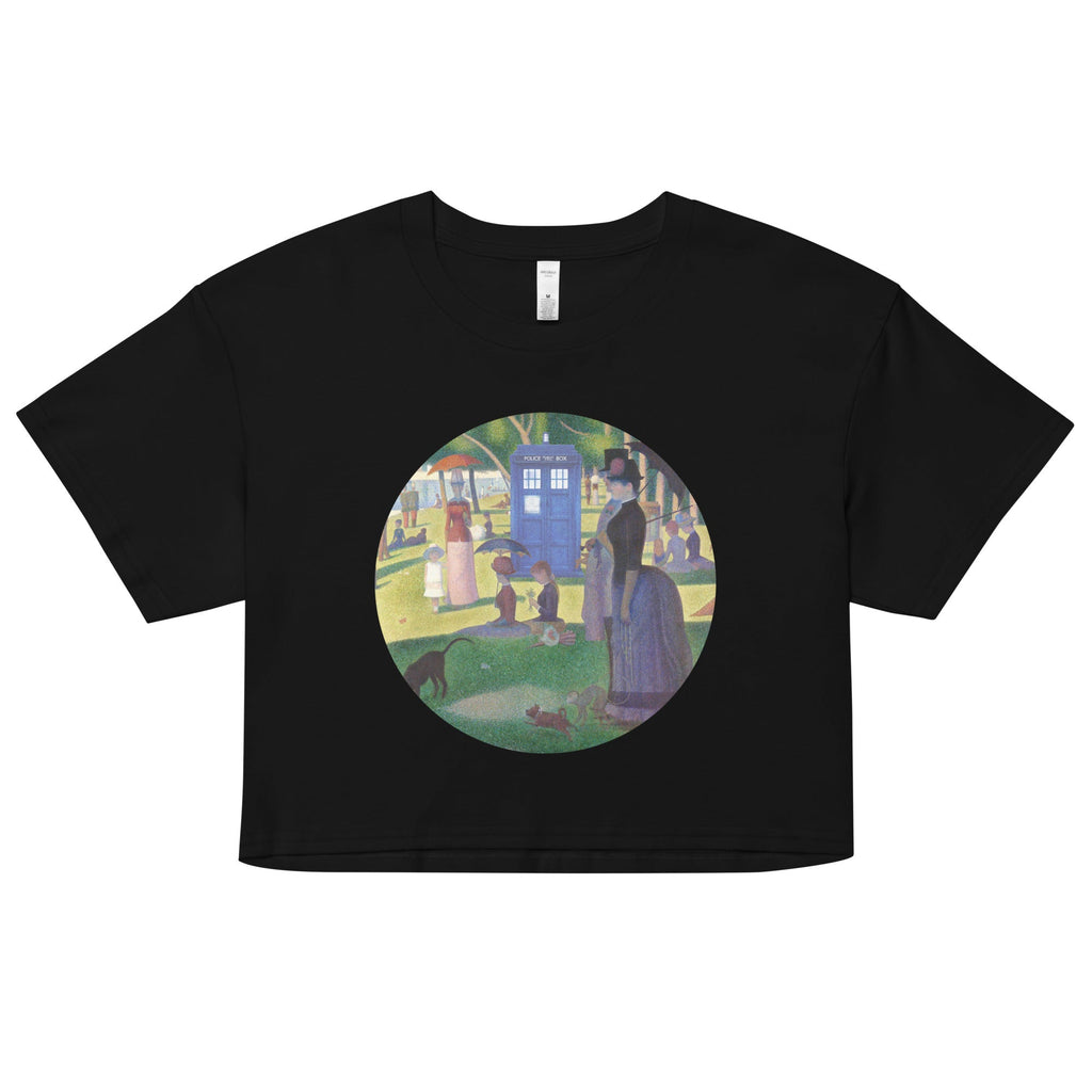 Tardis On La Grande Women's Crop Tee Hoodie, Sweatshirt | CoreVibeTees.com (Image 1)