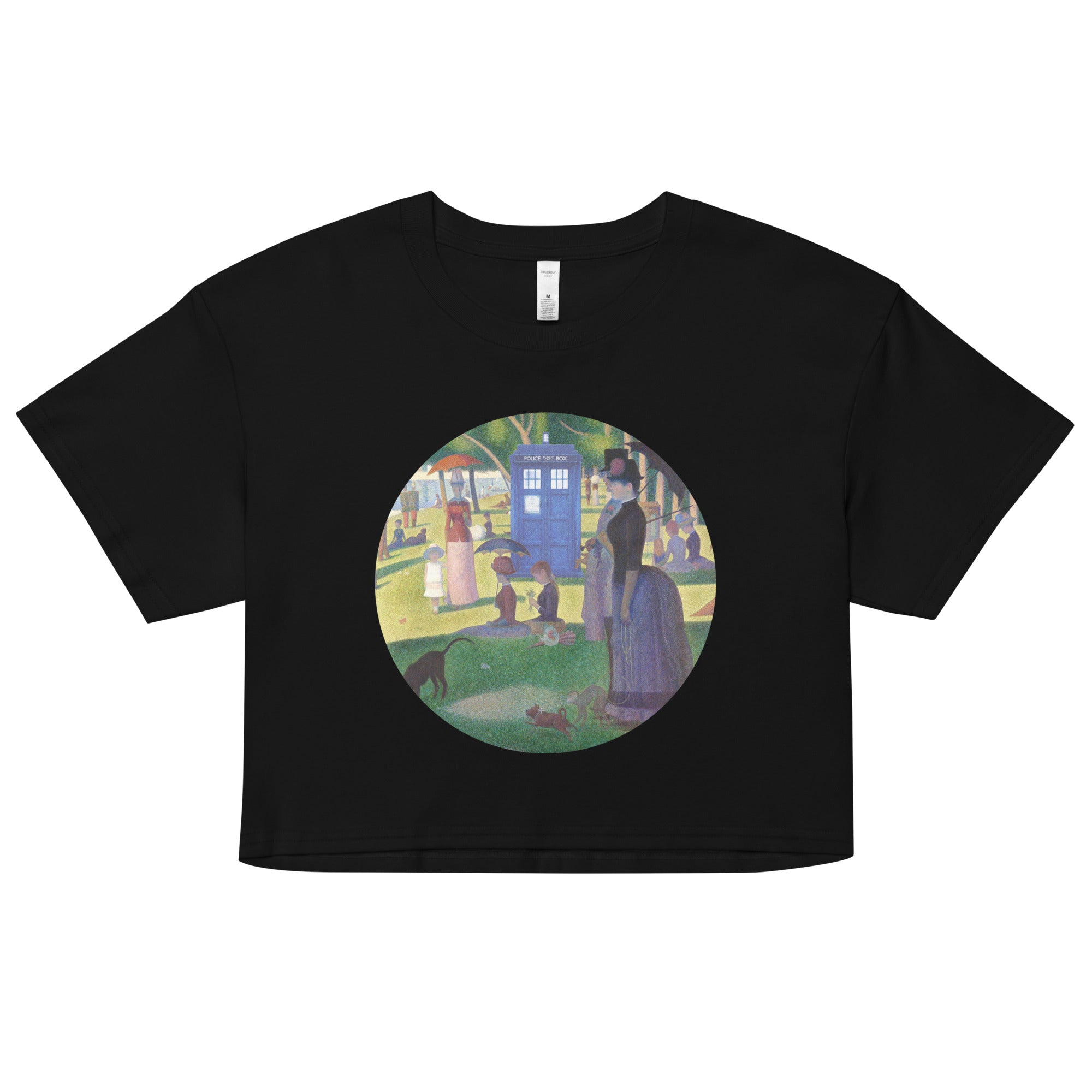 Tardis On La Grande Women's Crop Tee Hoodie, Sweatshirt | CoreVibeTees.com (Image 1)