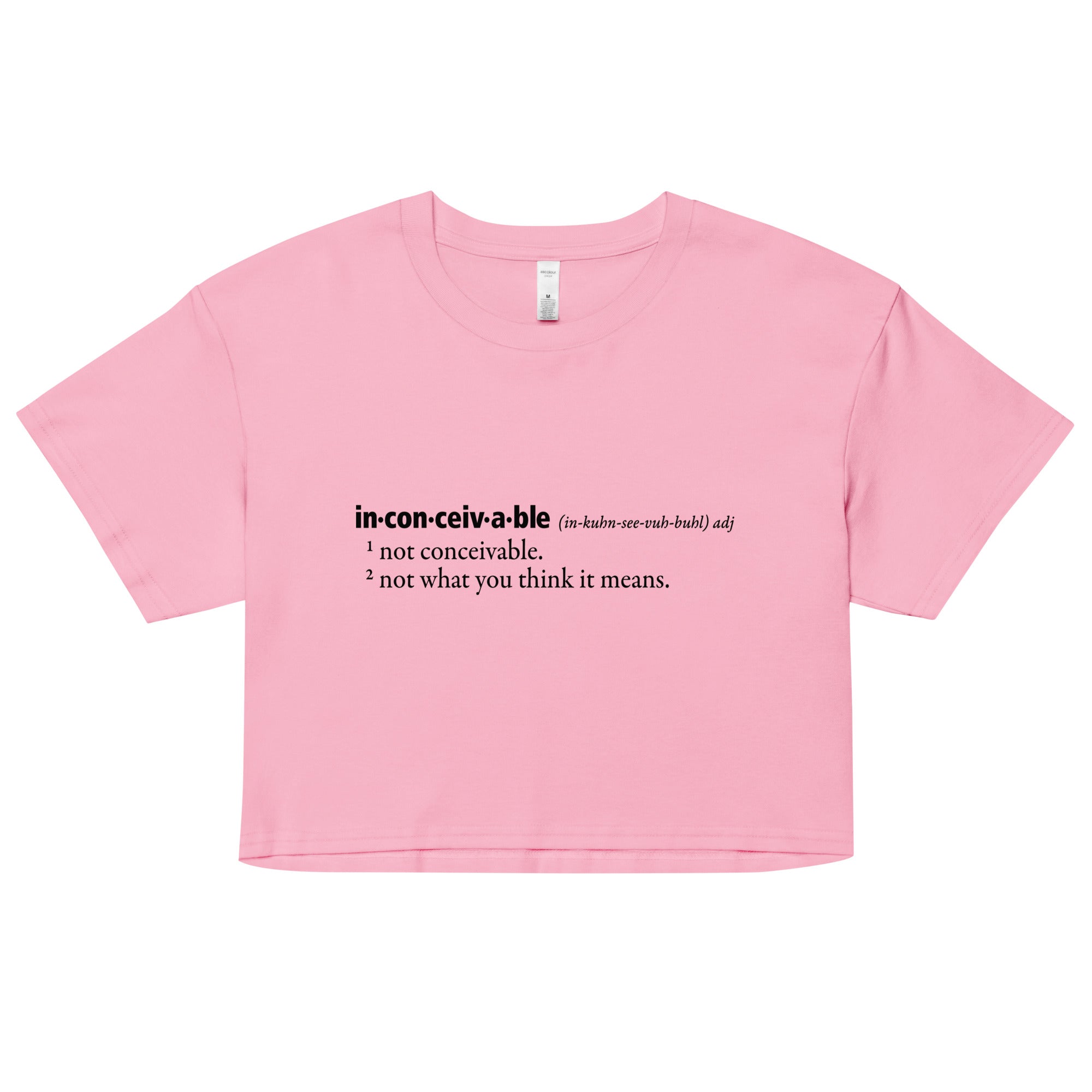 Inconceivable Definition Women's Crop Tee Hoodie, Sweatshirt | CoreVibeTees.com (Image 1)