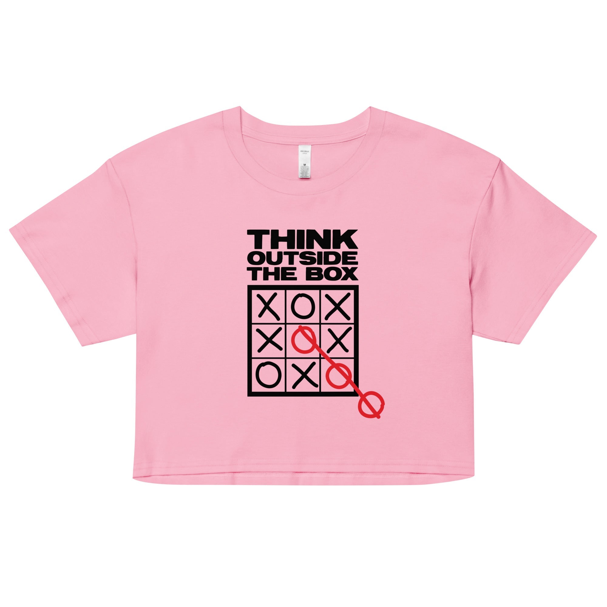 Think Outside The Box Women's Crop Tee Hoodie, Sweatshirt | CoreVibeTees.com (Image 3)
