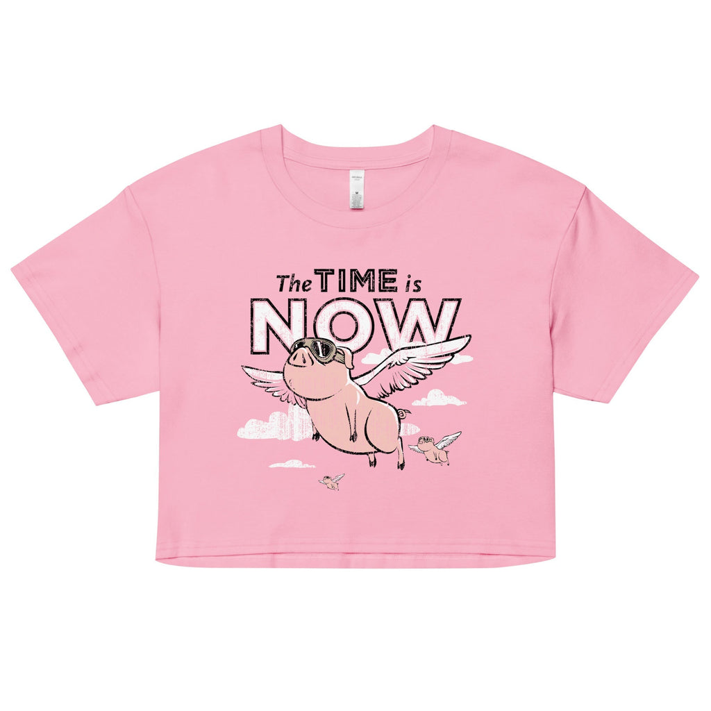 The Time Is Now Women's Crop Tee Hoodie, Sweatshirt | CoreVibeTees.com (Image 4)