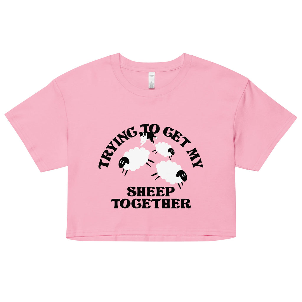 Trying To Get My Sheep Together Women's Crop Tee Hoodie, Sweatshirt | CoreVibeTees.com (Image 1)
