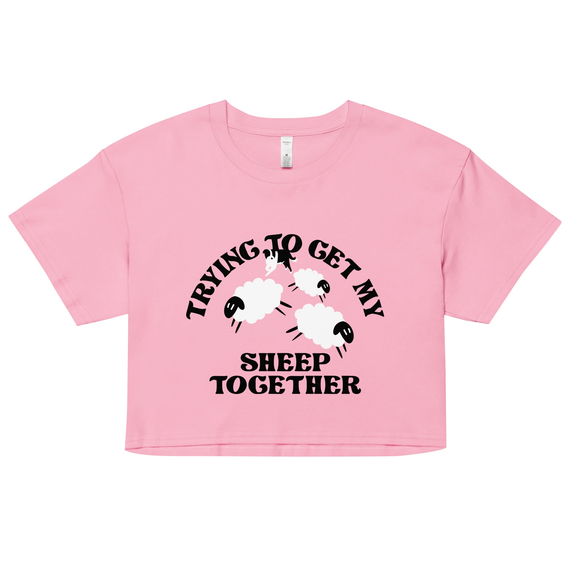 Trying To Get My Sheep Together Women's Crop Tee Hoodie, Sweatshirt | CoreVibeTees.com (Image 1)
