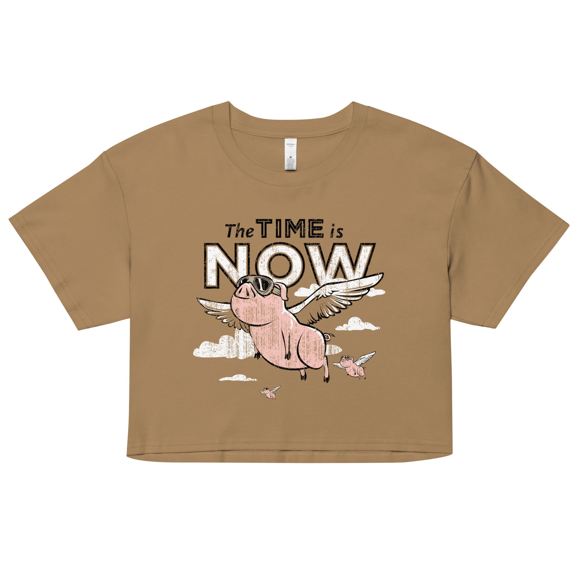The Time Is Now Women's Crop Tee Hoodie, Sweatshirt | CoreVibeTees.com (Image 2)
