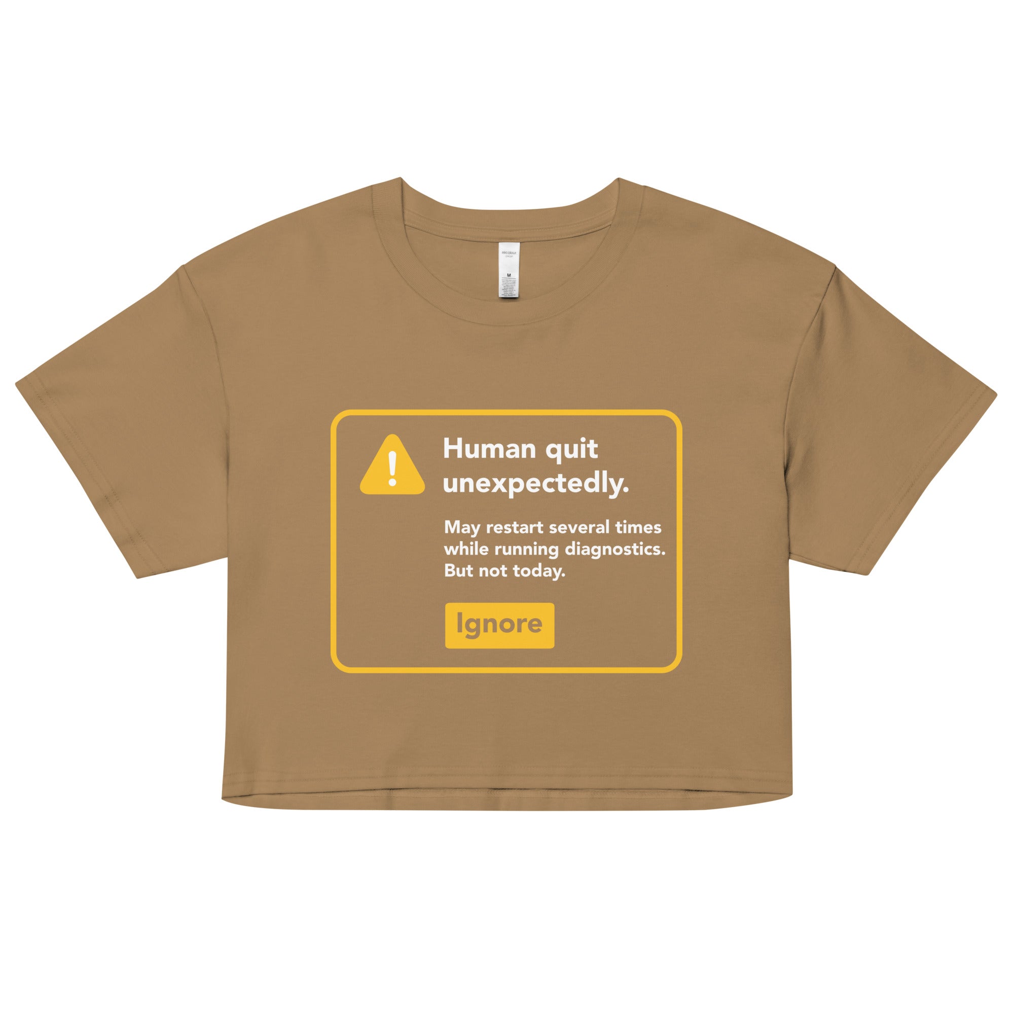 Human Quit Unexpectedly Women's Crop Tee Hoodie, Sweatshirt | CoreVibeTees.com (Image 2)