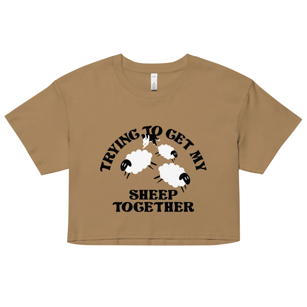 Trying To Get My Sheep Together Women's Crop Tee Hoodie, Sweatshirt | CoreVibeTees.com (Image 2)